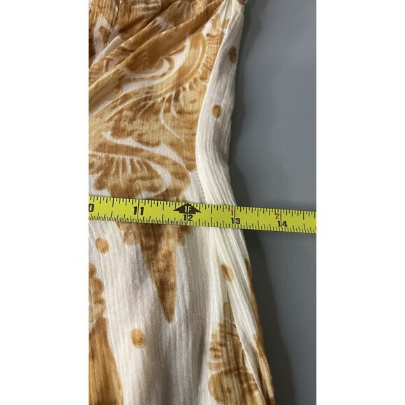 Diane Von Furstenberg Floral Silk Sleeveless Dress Yellow Cream Womens Size 4 - Picture 12 of 13